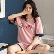 纯棉舒适！XINAIBAINIAN 馨爱百年 夏天女士棉质睡衣 家居服可外穿