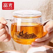 8点、前1000件：FUGUANG 富光 圆趣花茶玻璃杯 500ML