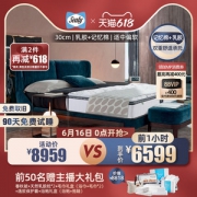 五星级酒店同款 美国丝涟 宝石臻选版 美姿弹簧护脊乳胶床垫 厚30cm