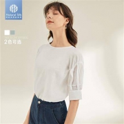 DUIBAI 对白   女士泡泡袖衬衫  ADC058W