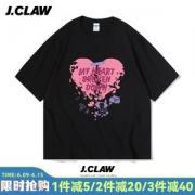 街创 日系原宿风 卡通爱心100%纯棉印花短袖