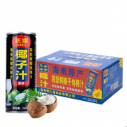 纯正椰汁！海南1号 鲜榨椰子汁 245ml*24罐
