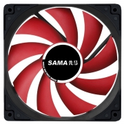 SAMA 先马 无光静音机箱风扇 12CM 黑框红叶