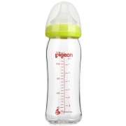 Pigeon 贝亲 AA70 经典自然实感系列 玻璃奶瓶 绿色 240ml*2件