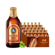青岛啤酒 11度小棕金 296ml*24瓶*2件 赠汉斯小木屋 橙味果啤 500ml*12听