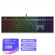 RAPOO 雷柏 V700 合金版 108键 有线机械键盘 黑色 雷柏青轴 RGB