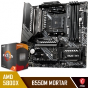 PLUS会员：MSI 微星 B550M MORTAR 迫击炮 主板 搭 AMD 锐龙 Ryzen 7 5800X 板U套装