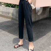 QWZM  休闲裤  棉麻九分哈伦裤 *2件