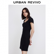 7日0点：URBAN REVIVO  复古收腰连衣裙  YV15S7EE2000