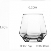 丹语 几何透明五彩无铅玻璃杯 320m