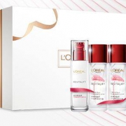 L'OREAL PARIS 巴黎欧莱雅 积雪草微精华露 130ml+黄醇抗皱乳液 110ml+乳液50ml+精华露22ml*3+白色礼盒