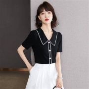 限尺码：Rosel  娃娃领针织衫  DR12Z024B0
