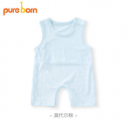 舒适透气！pureborn 博睿恩 新生婴儿连体衣