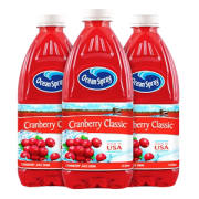 临期清仓 优鲜沛 OceanSpray 原味天然蔓越莓汁 1.5L*3瓶