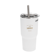 618预售：MINISO 名创优品 经典黑白系列 吸管钢杯 580mL