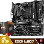 PLUS会员：MSI 微星 MAG B550M BAZOOKA 火箭筒电脑主板+AMD 锐龙5 5600X 处理器 板U套装