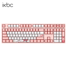 iKBC W210 机械键盘 红轴 樱花粉