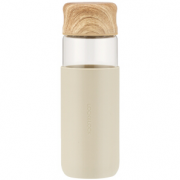 PLUS会员：LOCK&LOCK 乐扣乐扣 LLG649IVY 木纹盖玻璃水杯 450ml