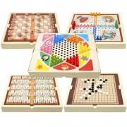 DALA 达拉 五合一游戏棋  飞行棋+五子棋+跳棋+会师棋+单身贵族