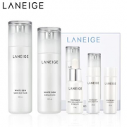 PLUS会员！LANEIGE 兰芝 臻白晶透水乳套装(细肤水120ml+保湿乳100ml+精华7ml+水15ml+乳15ml)