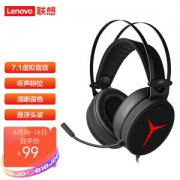 Lenovo 联想 拯救者Star系列 Y360 有线头戴式游戏耳机 黑色