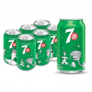 限地区、plus会员：七喜7up 柠檬味 碳酸饮料 330ml*6听