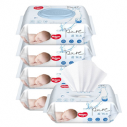 轻柔亲肤！HUGGIES 好奇 纯水婴儿湿巾80抽*5包