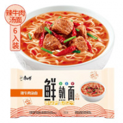 有券的上、限地区、其它款可选！康师傅 鲜熟面辣牛肉汤面 6入装