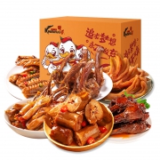 聚划算百亿补贴：KINGWUU 精武 全荤鸭脖零食大礼包 518g