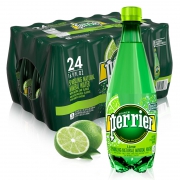 预售：perrier 巴黎水 天然气泡矿泉水（青柠味） 500ml*24瓶