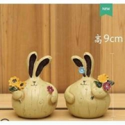 仕梅迪 装饰品摆件 大蒜兔小号1对  9*7cm