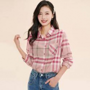 限尺码：La Chapelle 拉夏贝尔 22001-04JW-49 女士格子衬衫