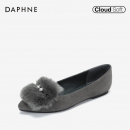 Daphne 达芙妮优雅兔毛平底单鞋