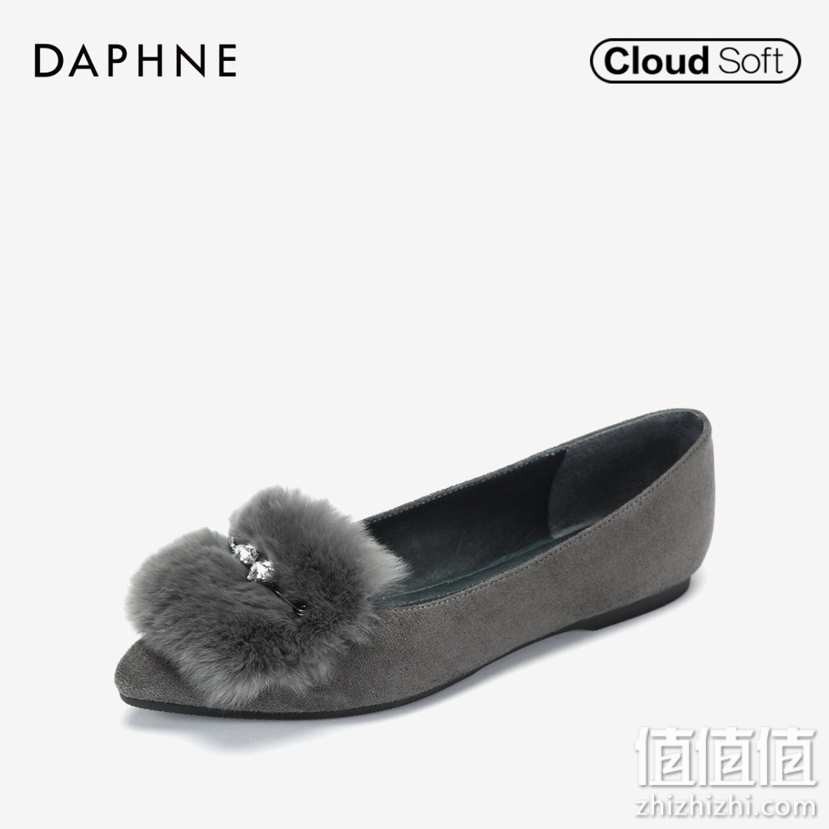 Daphne 达芙妮优雅兔毛平底单鞋