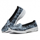 Skechers 斯凯奇 女士洞洞时尚印花平底鞋 14691 BKW 黑色/白色 38