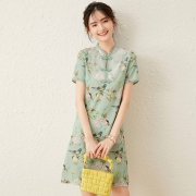 LOUIS YAO 白鹿语 WYU21861 女士立领连衣裙