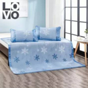 LOVO 乐蜗家纺 提花冰丝席三件套0.9～1.8米