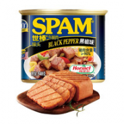 猪肉含量大于90%！SPAM 世棒 午餐肉罐头  黑胡椒味  340g