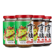 食魂 香菇泡椒牛肉酱 蒜蓉辣椒酱 拌饭酱200g*4