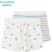 柔软细腻！Purcotton 全棉时代 男童平角内裤 2条装