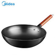 受热均匀！Midea 美的 CT32A09 铁质无涂层炒锅 32cm