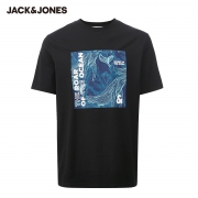 JACK&JONES 杰克琼斯 221201097 男士休闲海洋环保印花短袖T恤