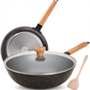 COOKER KING 炊大皇 B49858 麦饭石色不粘锅2件套 （26+30cm）