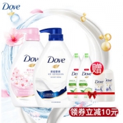 Dove 多芬 滋养美肤沐浴露套装（1kg*2+190ml*2+50ml*2+加赠洗发乳195ml*2+洗手液55ml*2）