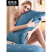 觉先生 羽丝绒绣花酒店枕头 一对装