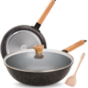 COOKER KING 炊大皇 B49858 麦饭石色不粘锅套装 两件套 26+30cm