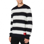 S码！HUGO Hugo Boss 雨果·博斯 Sanor 男士条纹圆领毛衣50430511 到手￥437.08