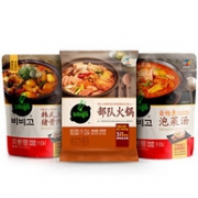 小编爆赞！bibigo 必品阁 韩式泡菜汤460gx2袋+部队火锅汤450g