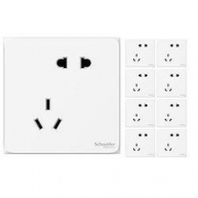 Schneider Electric 施耐德电气 皓呈 白色错位五孔插座 10只装