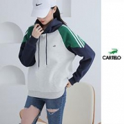 CARTELO 卡帝乐鳄鱼 C90349B04 女士撞色减龄连帽卫衣